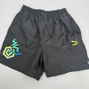 Puma Swim‎ Trunks Mens Medium Grey Neon Graphic Board Shorts 622051-01